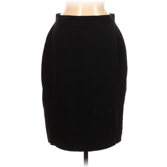 Escada Vintage Black New Wool Pencil Skirt 38/6 - Picture 1 of 3